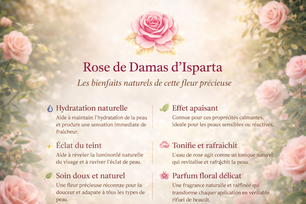 Brume Visage à la Rose de Damas – Hydratation et Fraîcheur