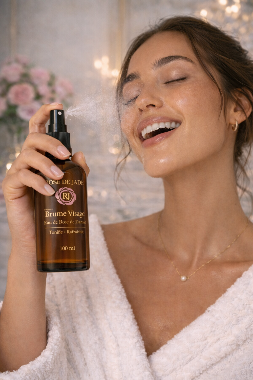 Brume Visage à la Rose de Damas – Hydratation et Fraîcheur